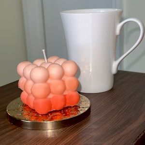 Handmade Grapefruit and Fir Scented Soy Bubble Cube Candle